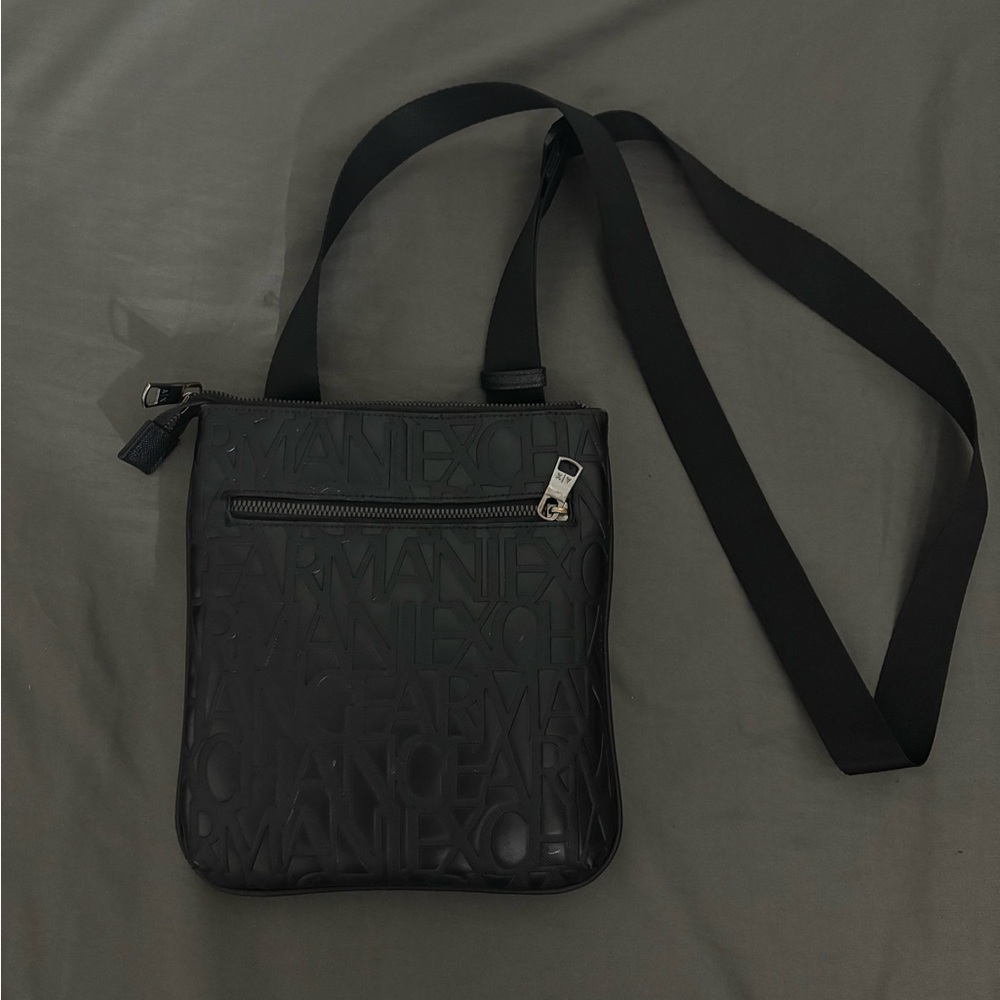 Armani Exchange Embossed Black Messenger Bag